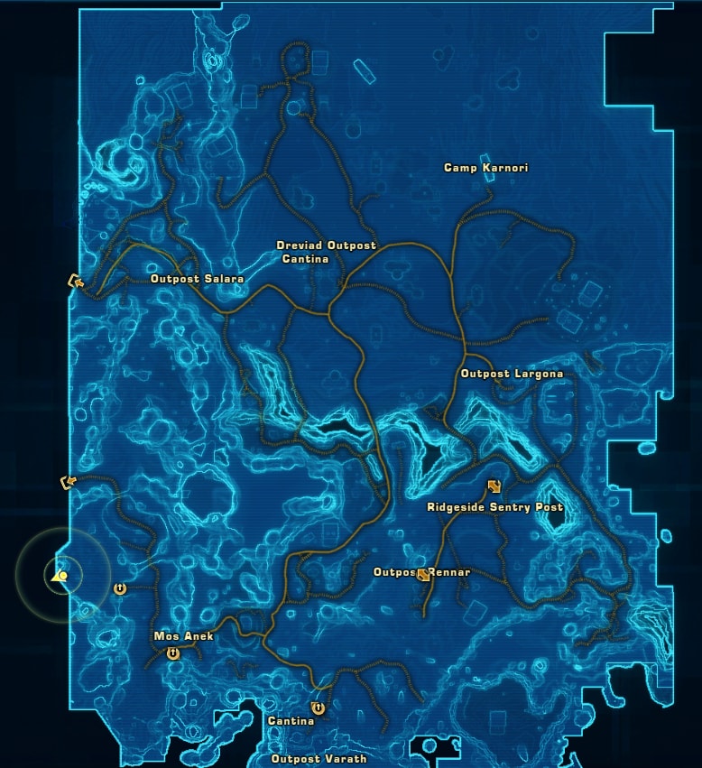 Tatooine Blue Mastery Datacron Starting Location