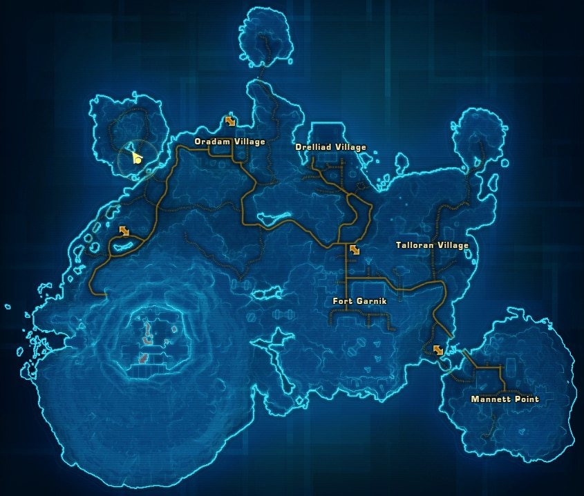 Ord Mantell Blue Mastery Datacron Starting Location