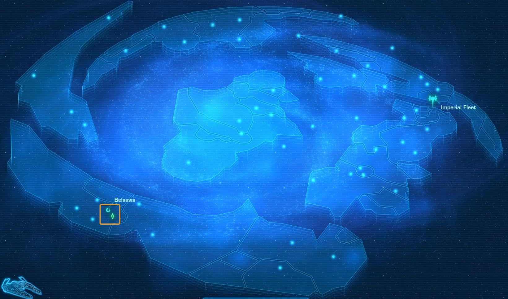 SWTOR Belsavis Planet Location on the Galaxy Map