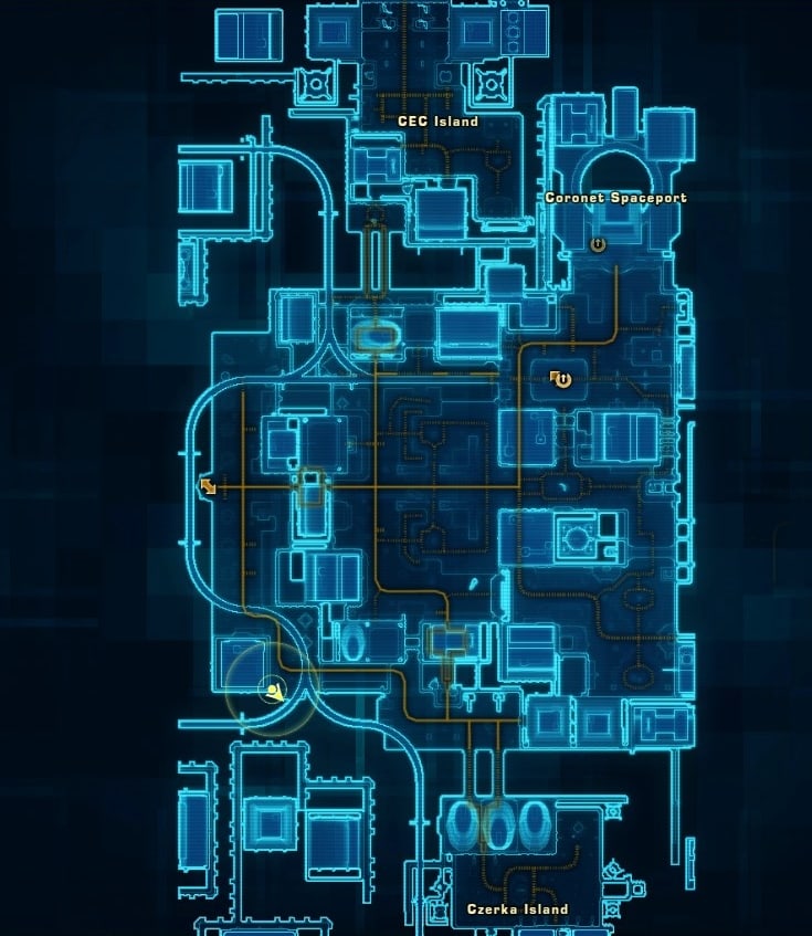 Corellia Purple Mastery Datacron Starting Location (Empire)