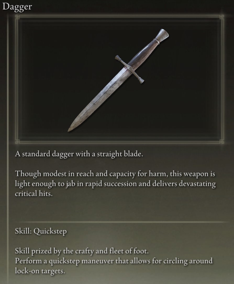 Elden Ring Dagger - description