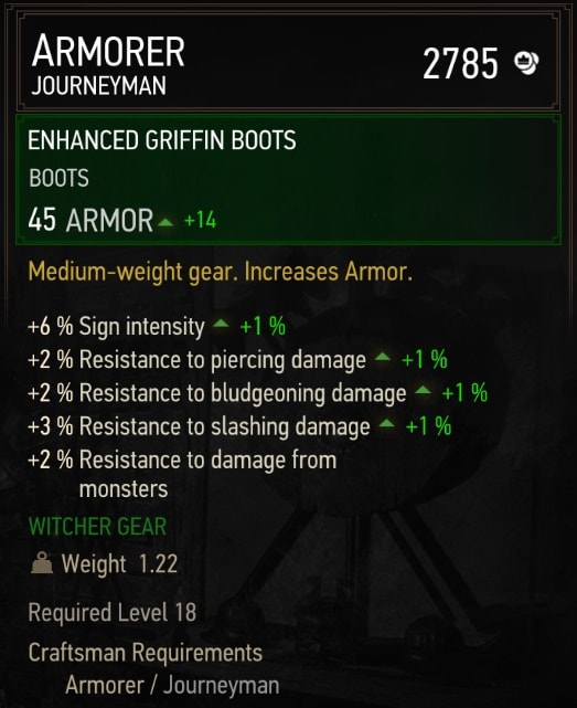 Enhanced Griffin Gear Set Stats - Boots