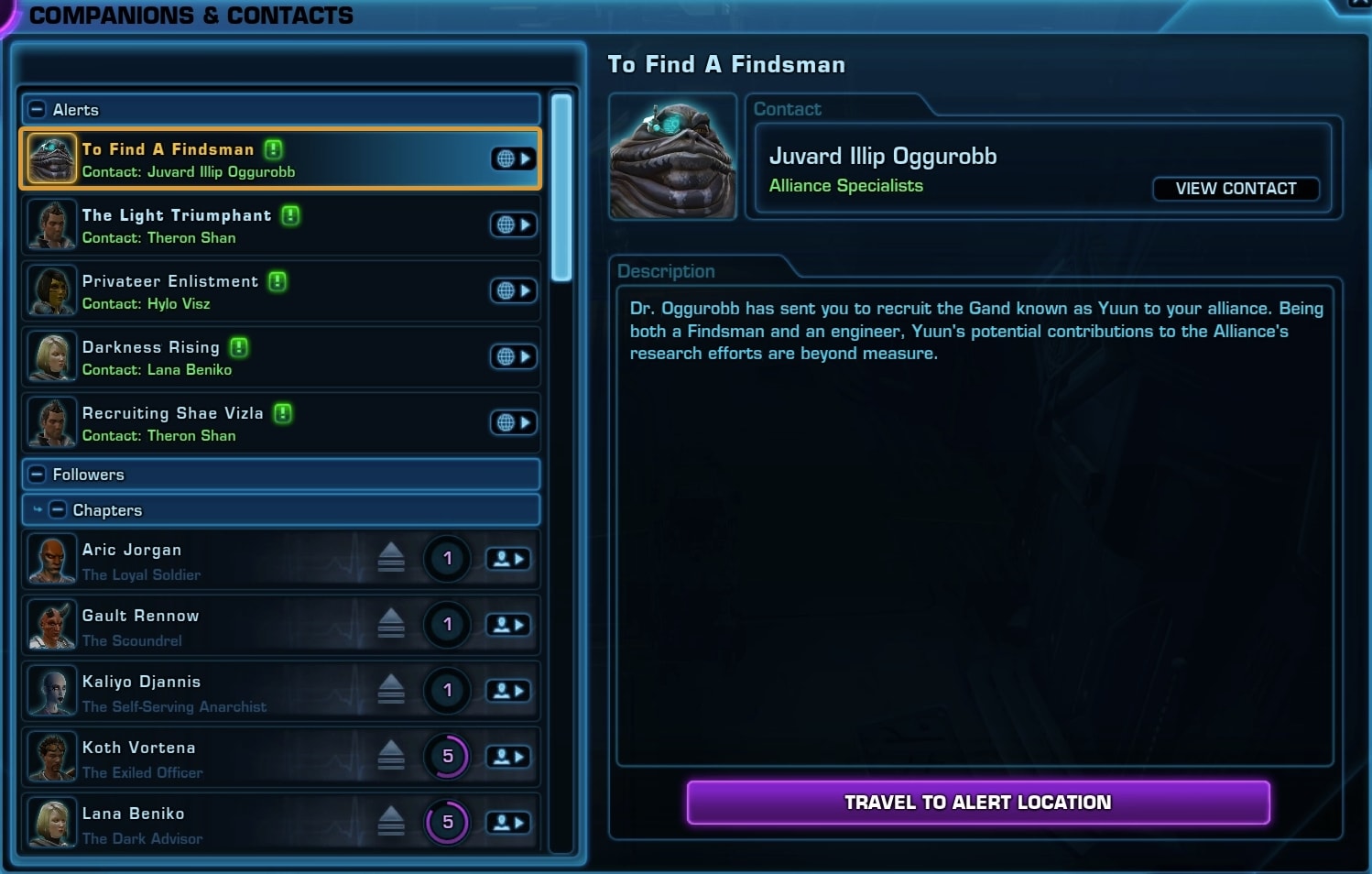 How to start To Find a Findsman in SWTOR