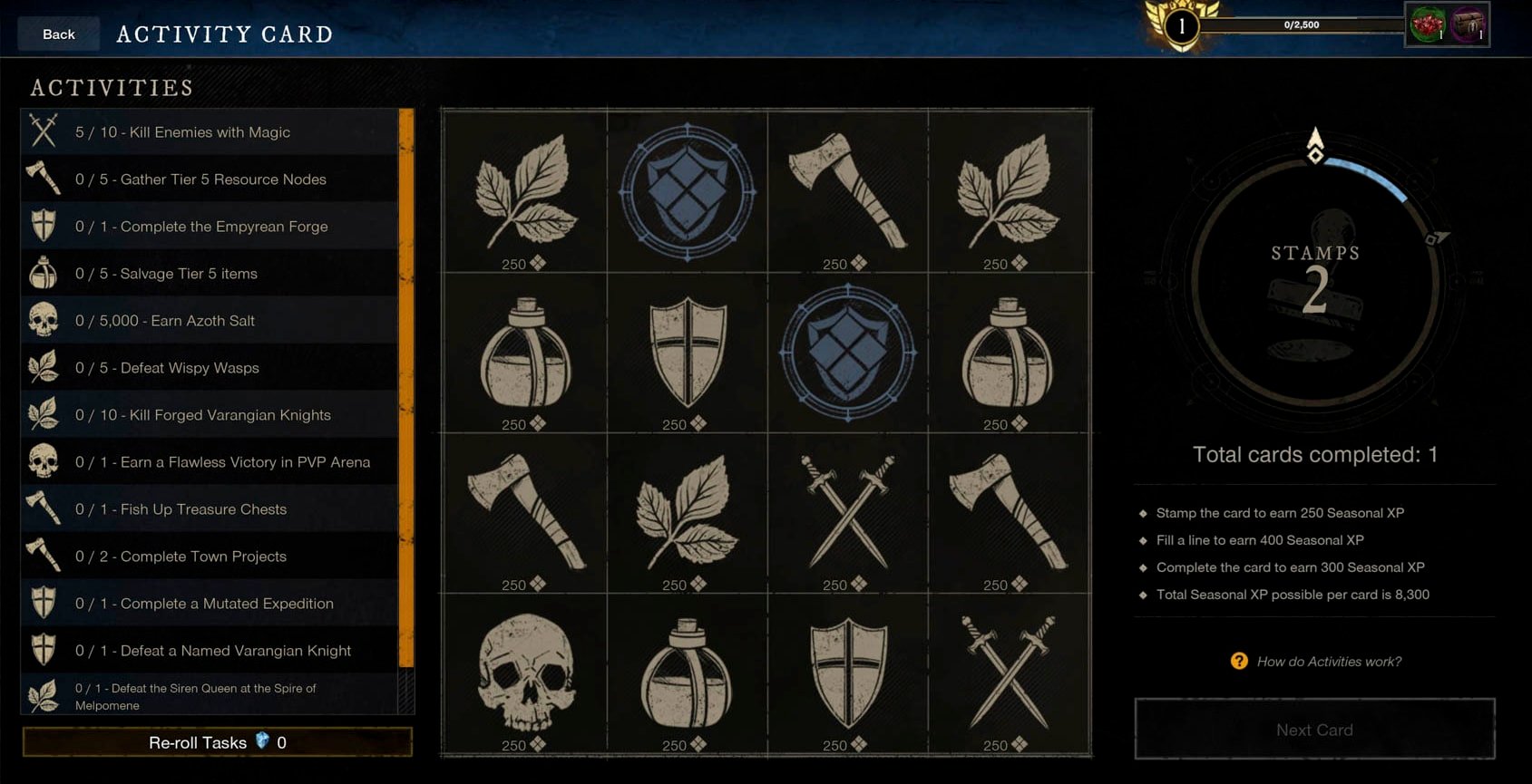 New World Season Pass - Activity Card