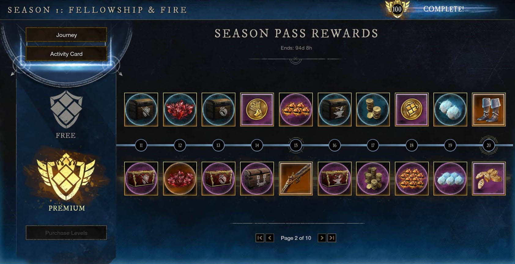 New World Season 1 Rewards List 2