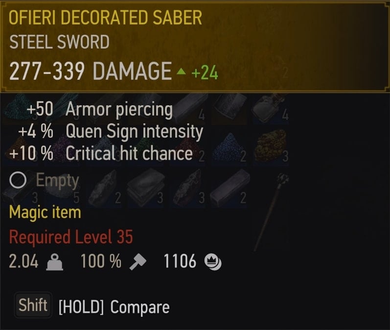 Ofieri Decorated Saber