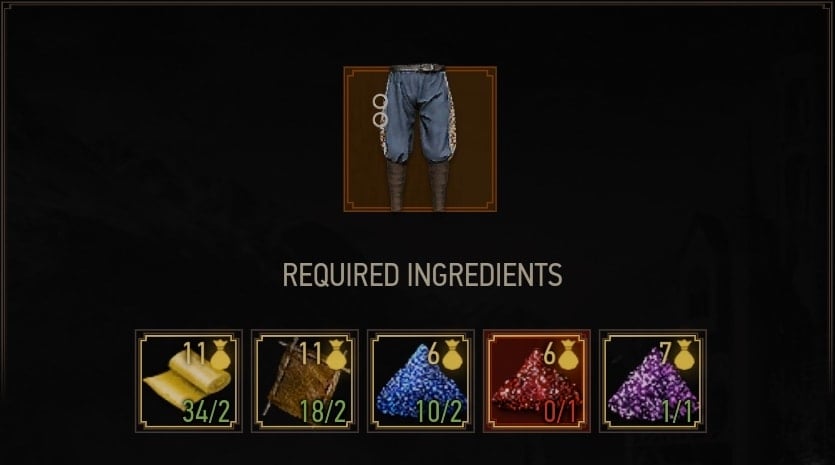 Ofieri Sharovary Crafting Requirements