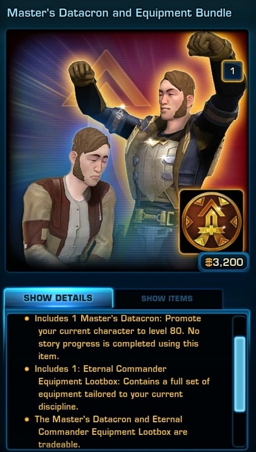SWTOR Master's Datacron and Equipment Bundle