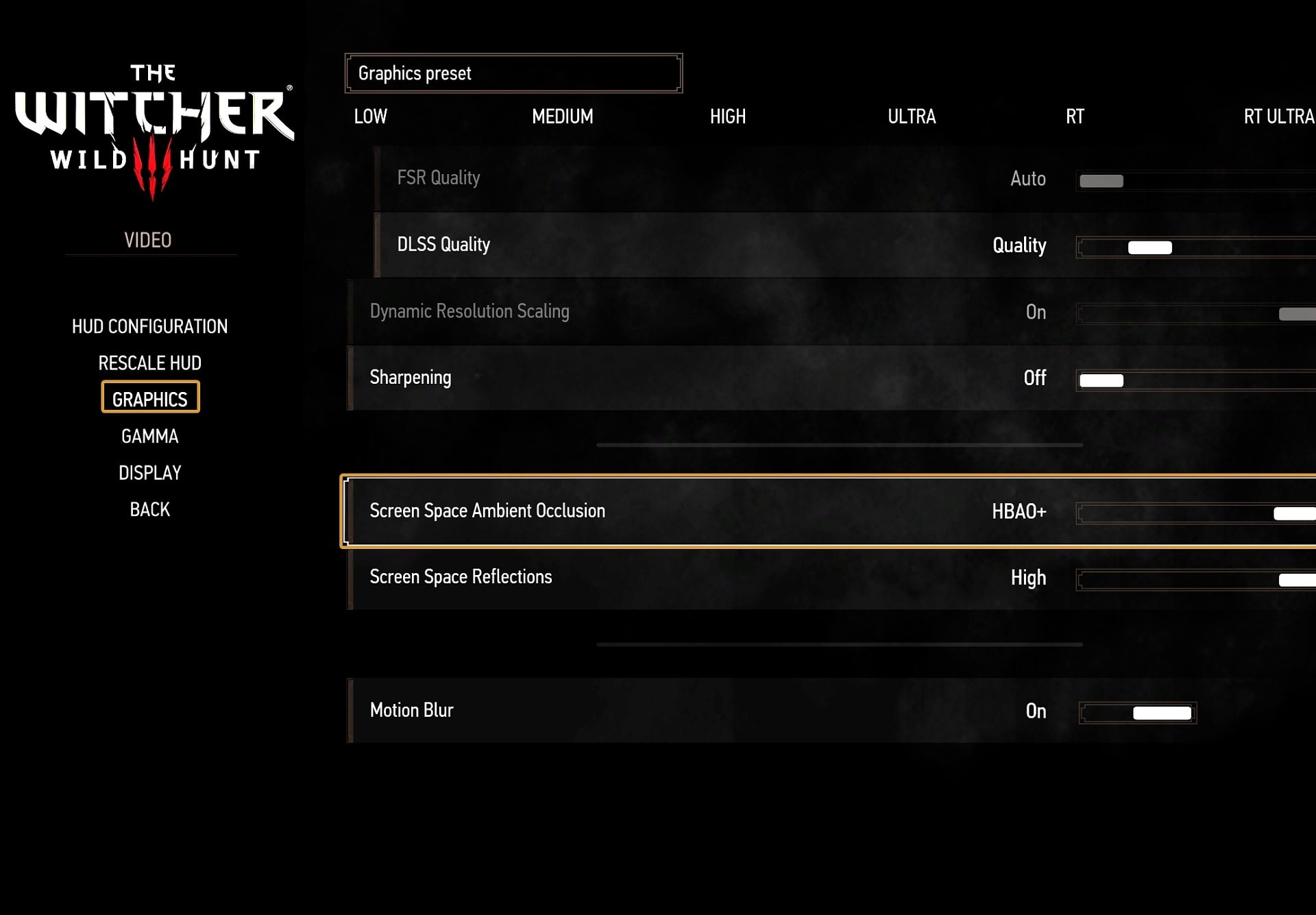 Witcher 3 Patch 4.02 HBAO setting