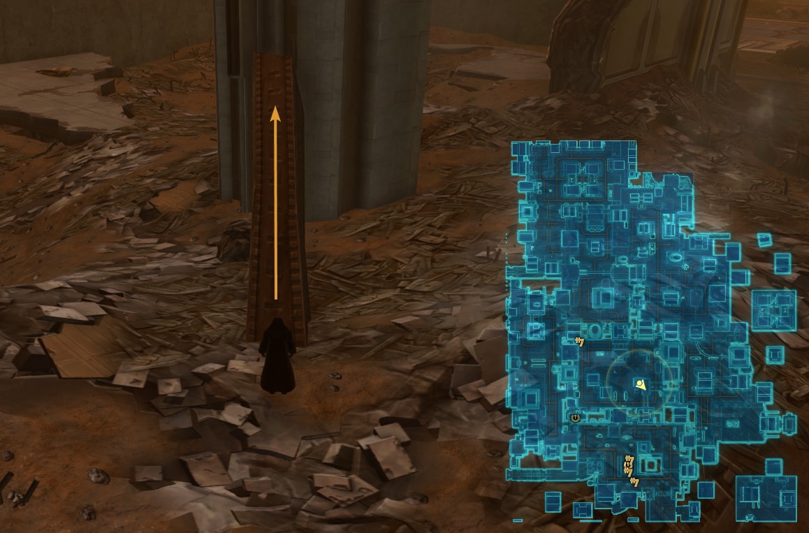 Corellia Blue Mastery Datacron Starting Location Visual