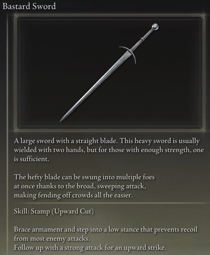 Elden Ring Greatswords - Bastard Sword