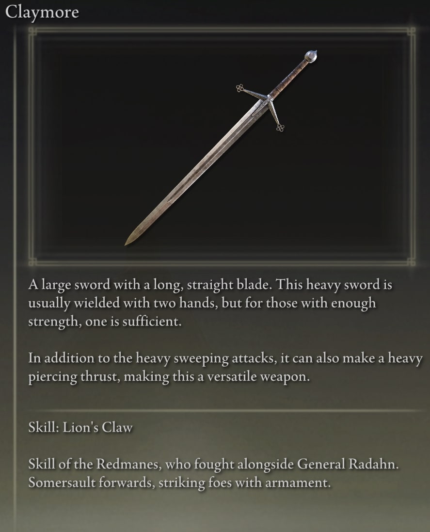 Elden Ring Greatswords - Claymore