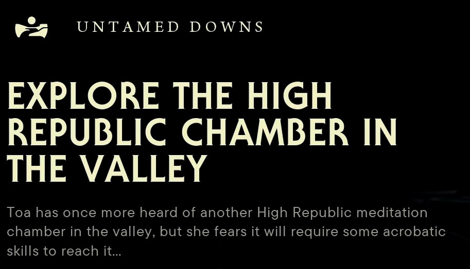 Explore the High Republic CHamber in the Valley