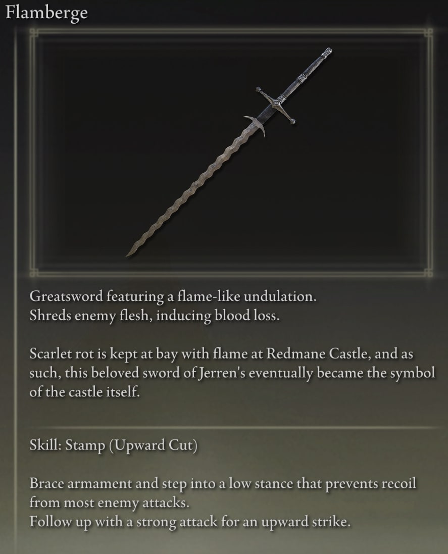 Elden Ring Greatswords - Flamberge