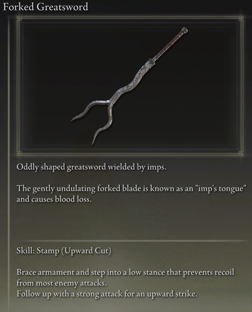 Elden Ring Greatswords - Forked Greatsword