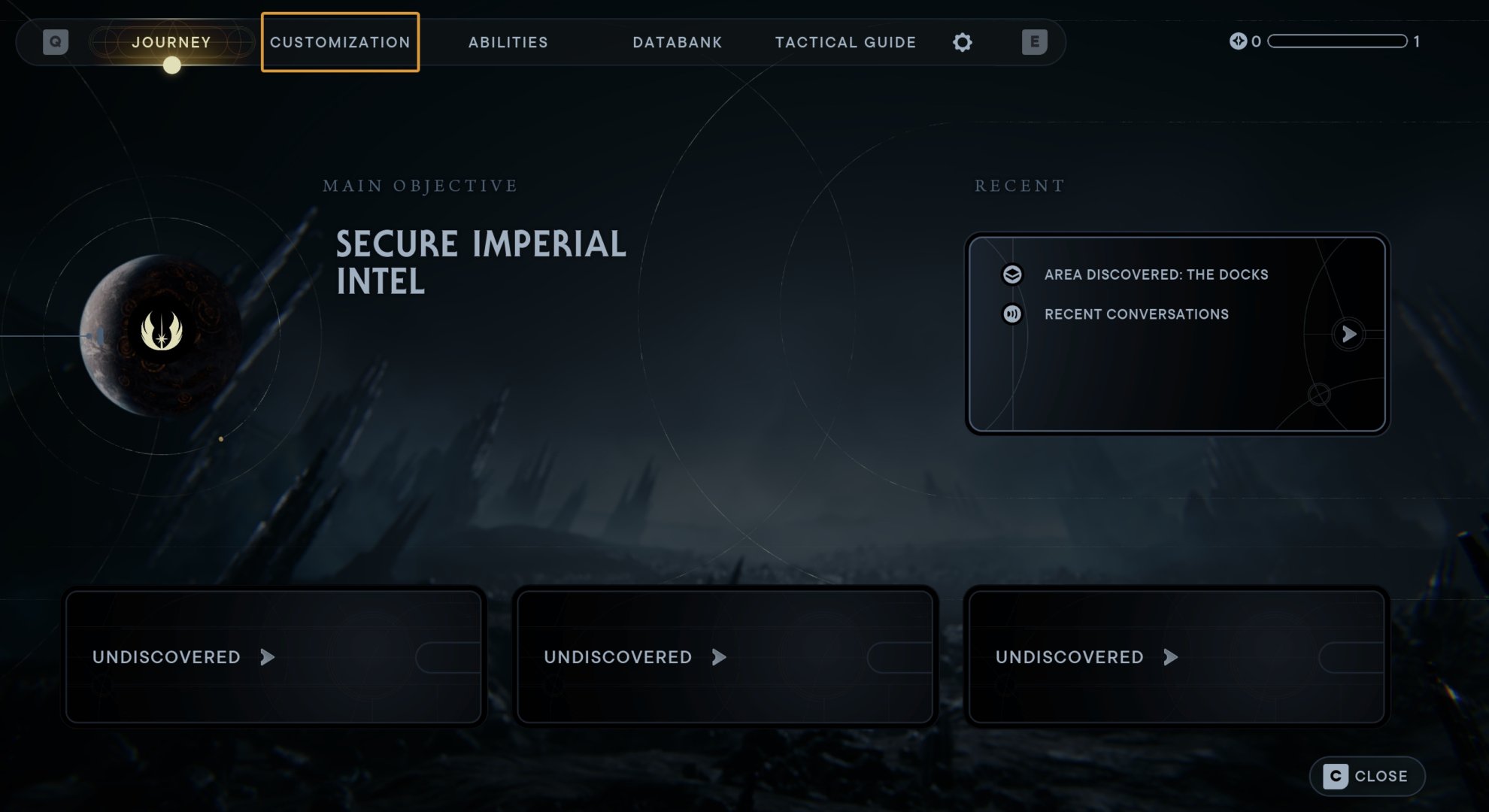 How to open the Cal Customization menu in Jedi Survivor