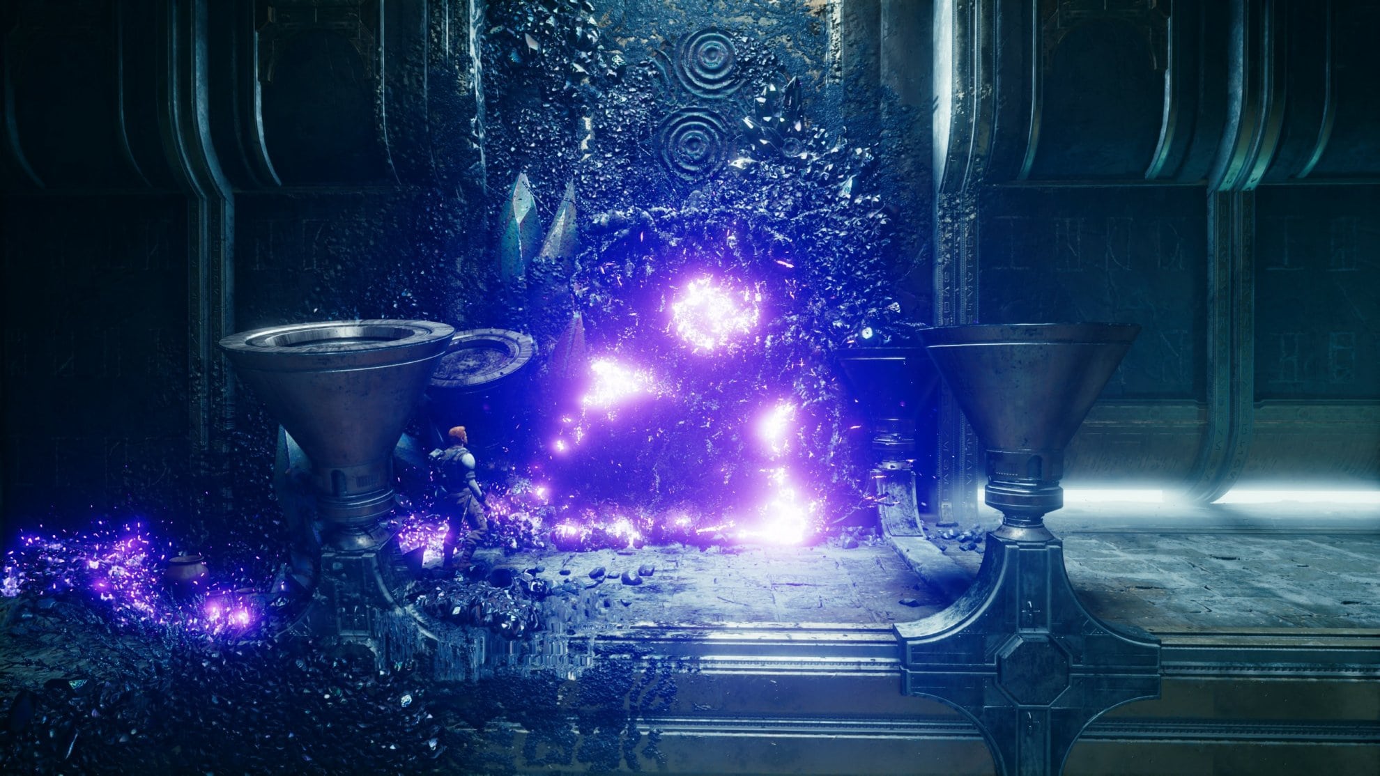 Unlock the entrance to the small chamber at the end