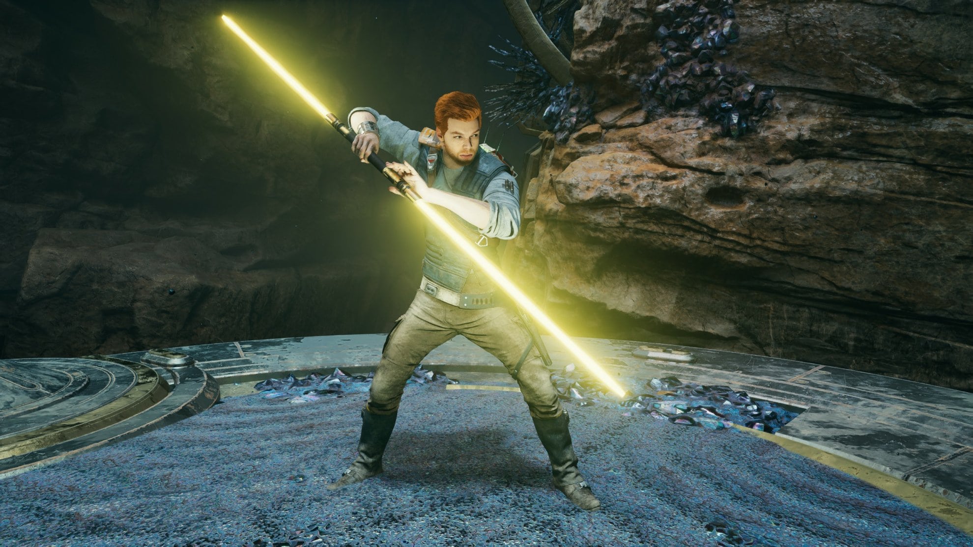 Double-Bladed Lightsaber Stance in Star Wars Jedi Survivor