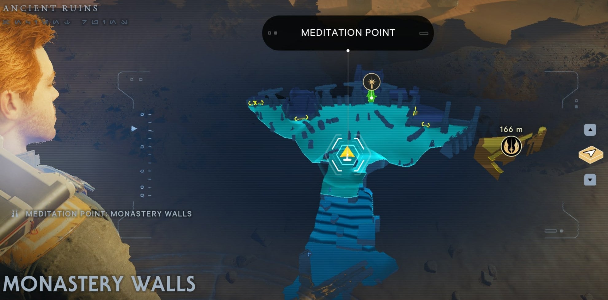 Jedi Survivor Jedha Guide: How to find Cere - Monastery Walls Meditation Point