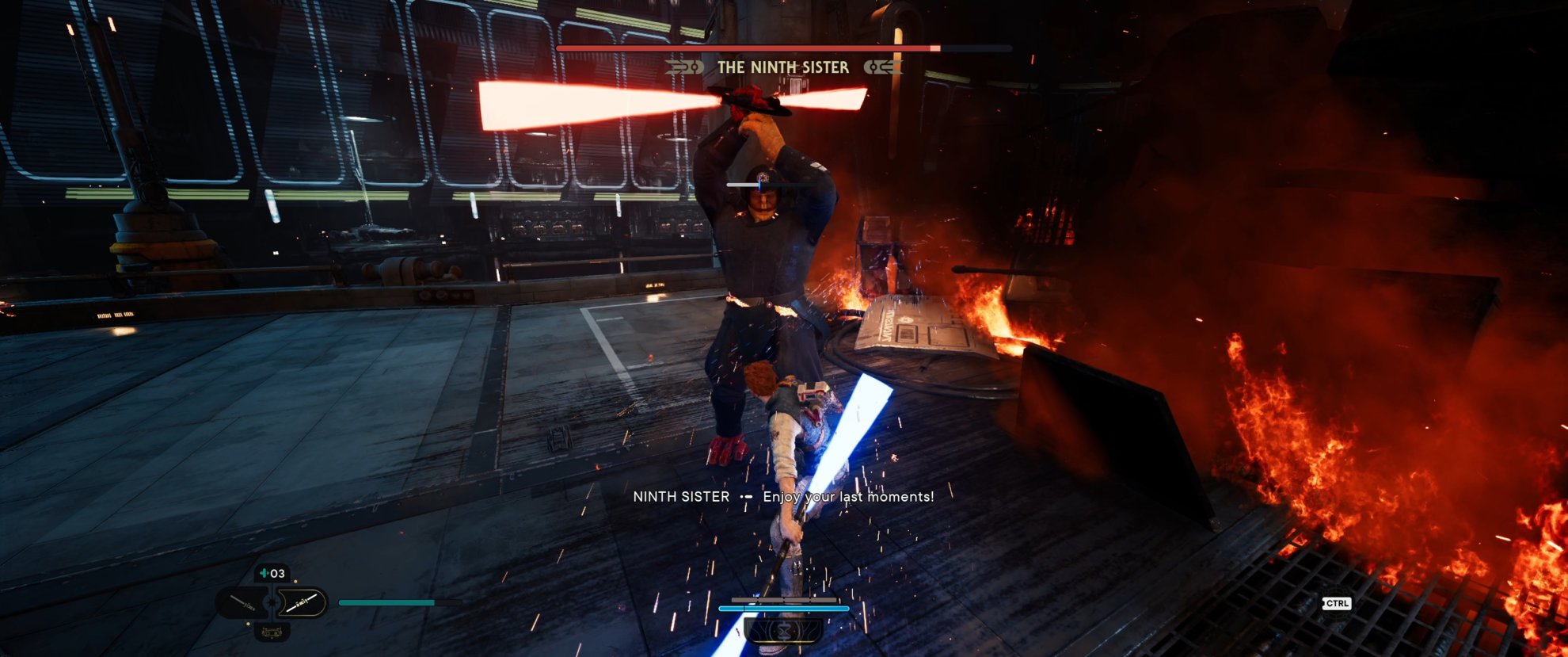 How to Defeat Ninth Sister Boss in Jedi Survivor - four hit melee combo