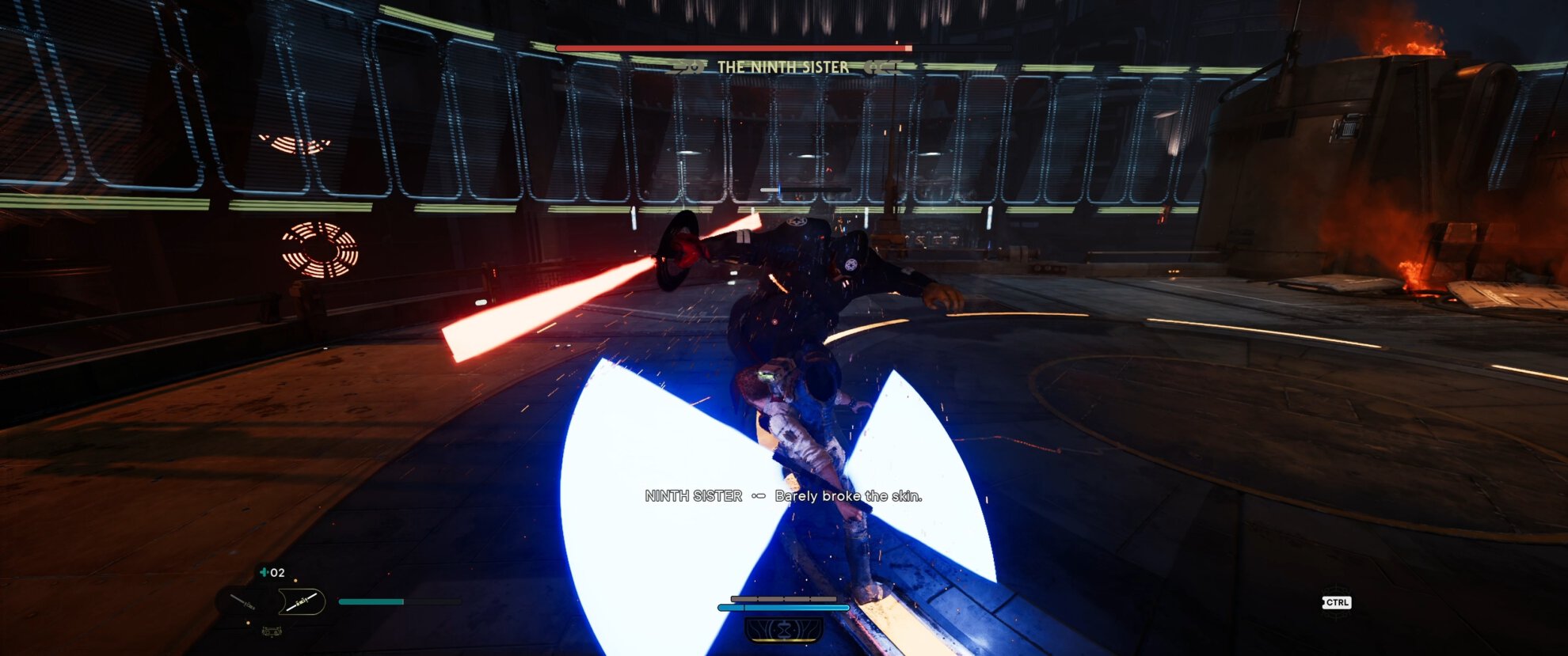 How to Defeat Ninth Sister Boss in Jedi Survivor - kick