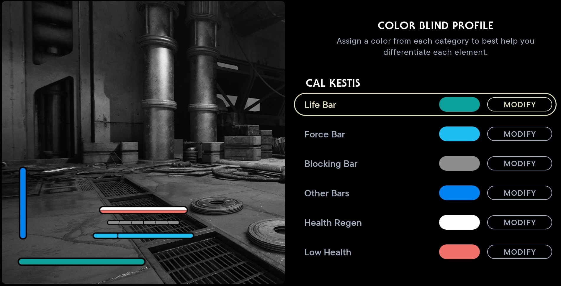 Jedi Survivor Settings and UI Guide: what should you change - color blind profile