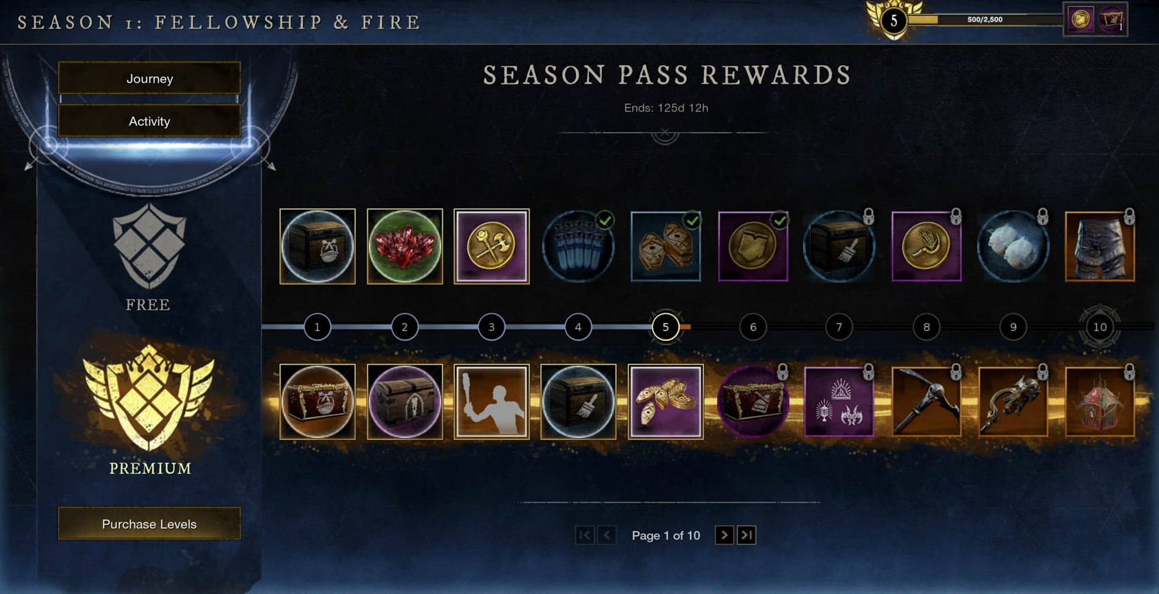 New World Update 1.9 - Season Pass window