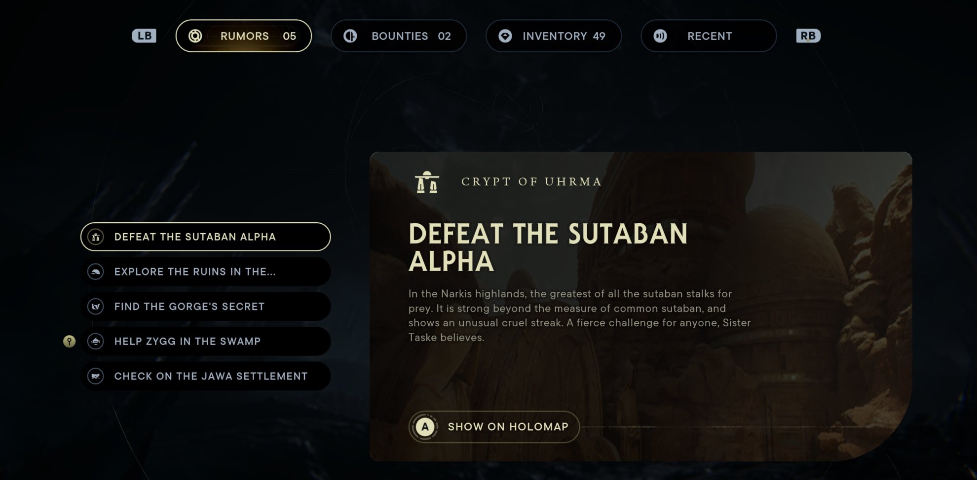 How side quest (Rumors) work in Jedi Survivor