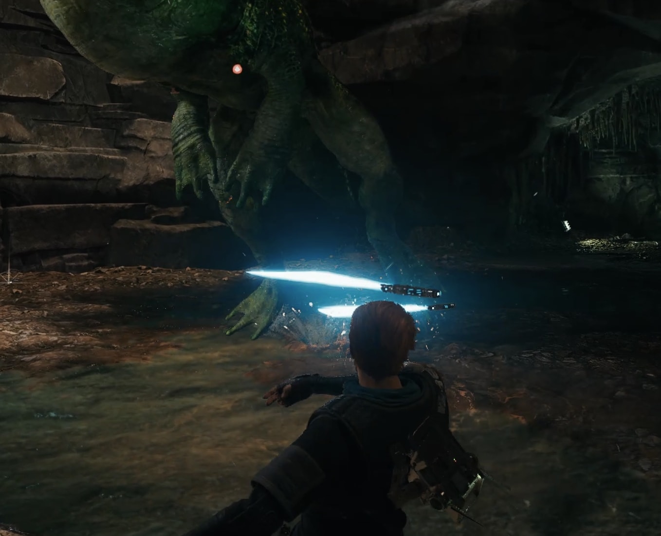 How to defeat the Spawn of Oggdo Boss - lightsaber throws