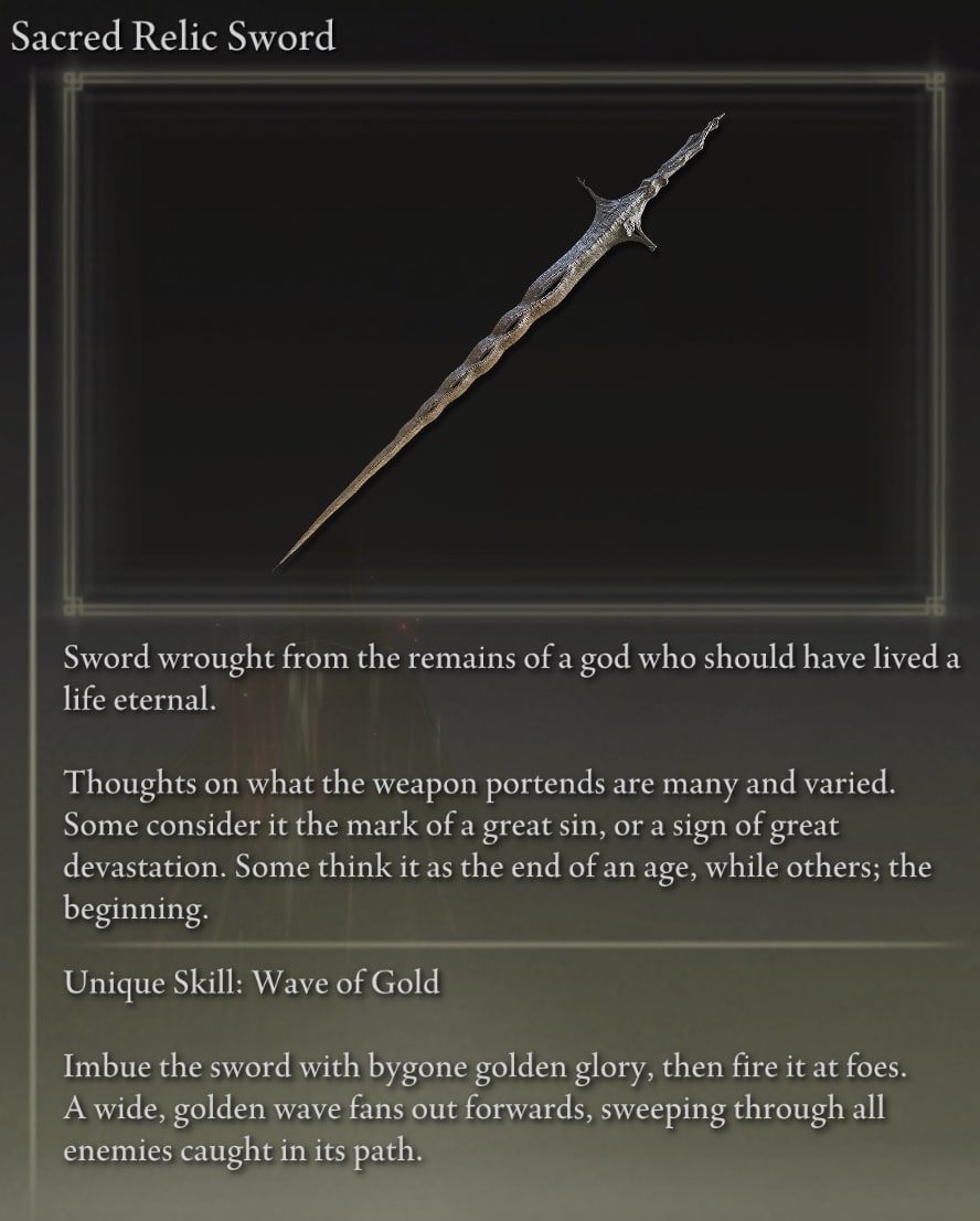 Elden Ring Greatswords - Sacred Relic Sword