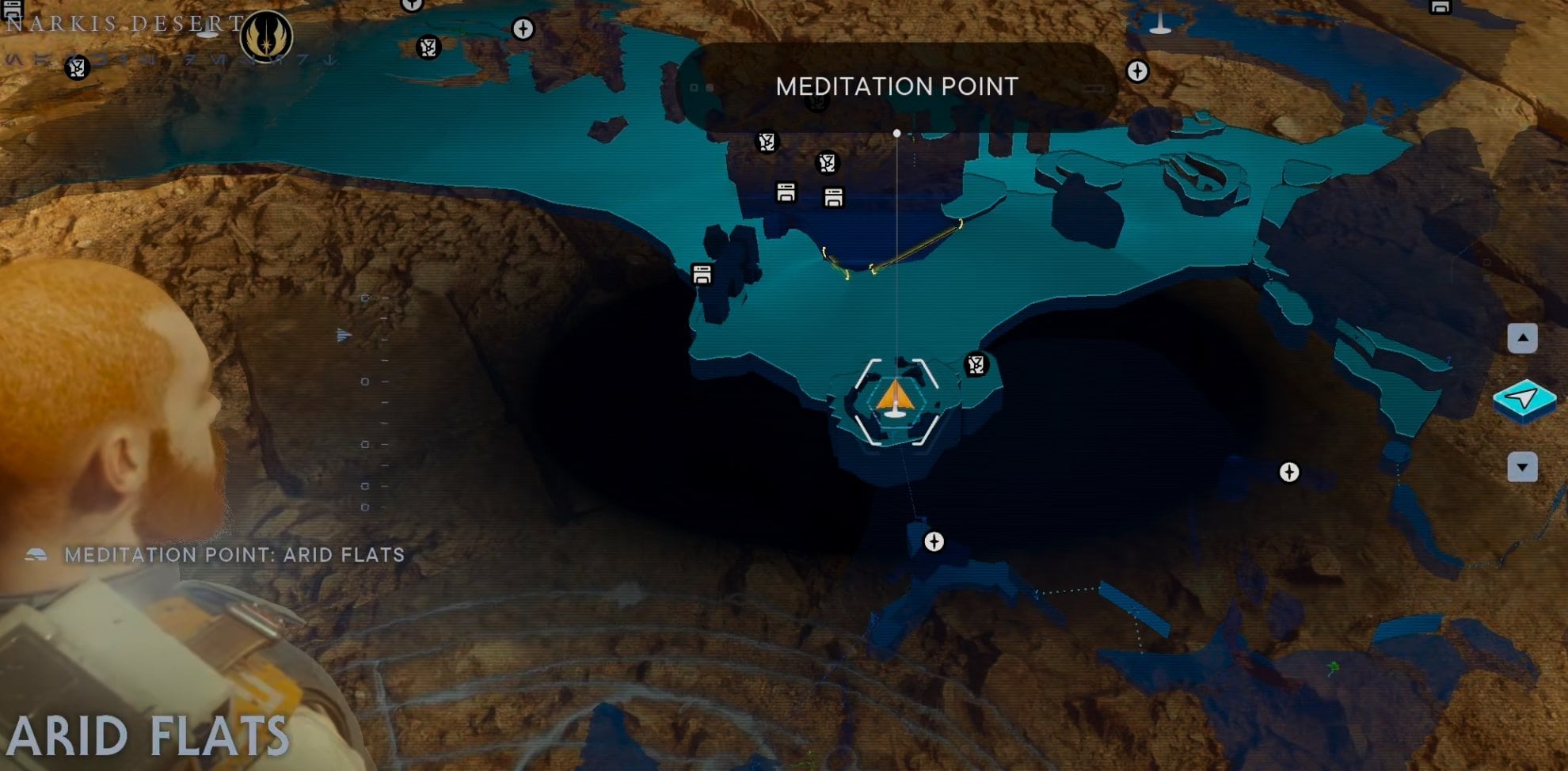 Arid Flats Meditation Point Map