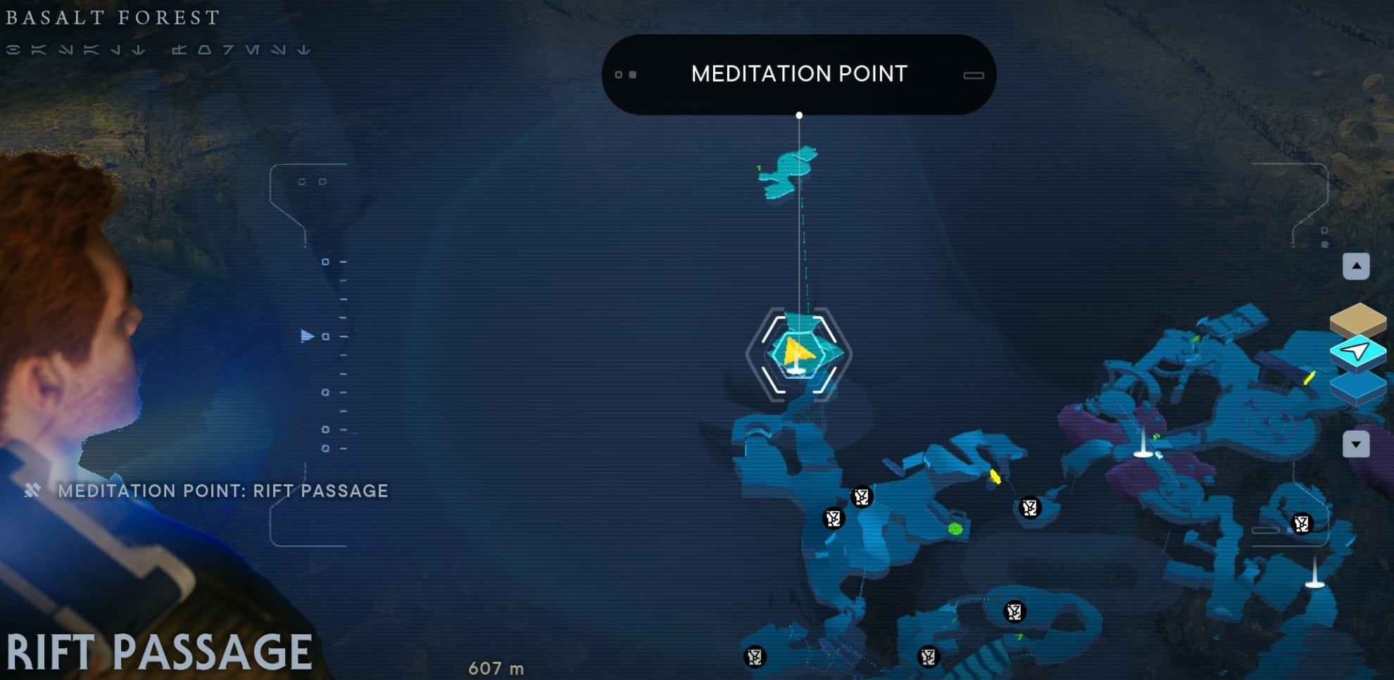 Big-Mouth Faa location map: Rift Passage Meditation Point