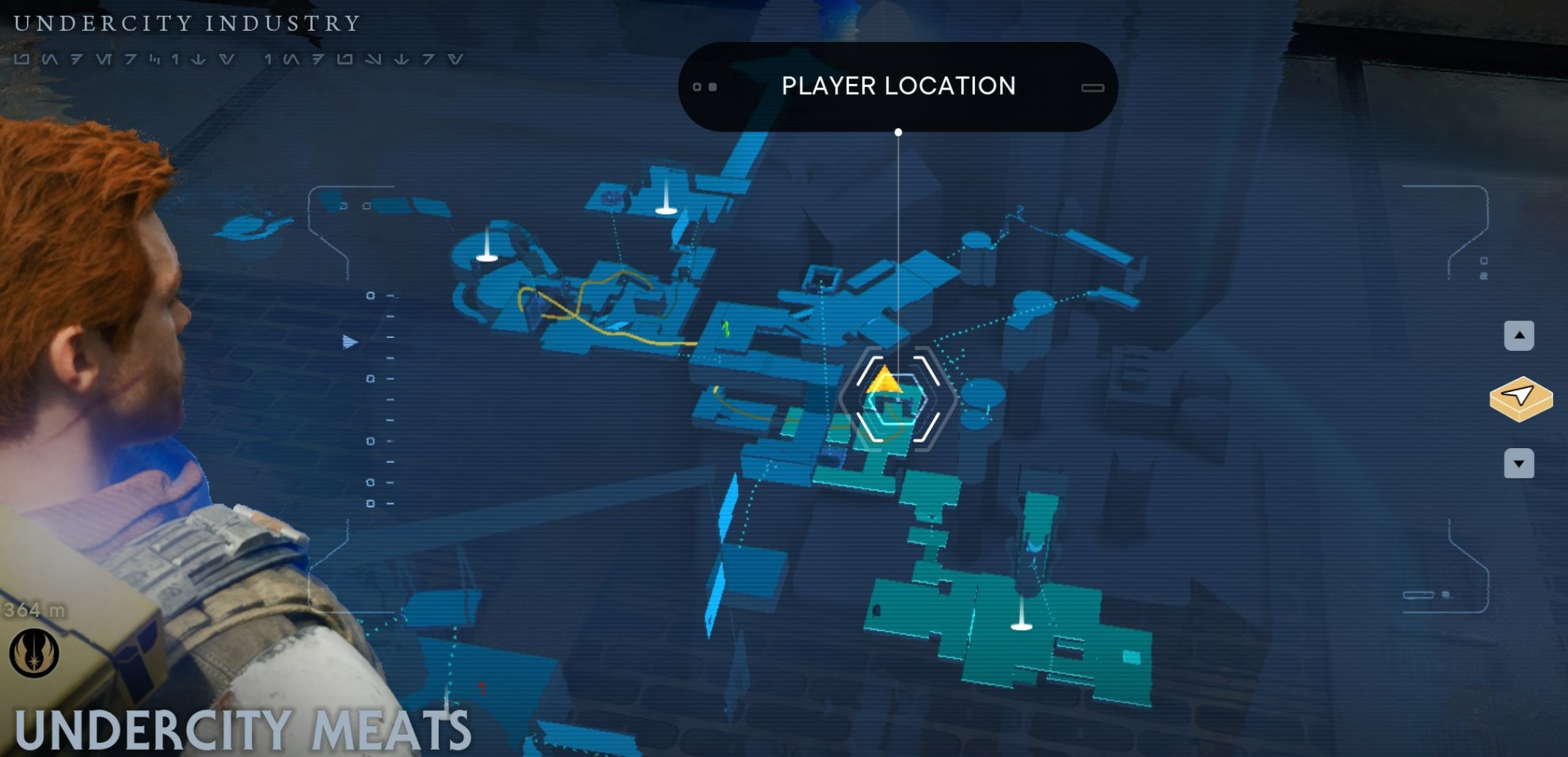 Coruscant Skill Point Essence Locations - Undercity Meats map