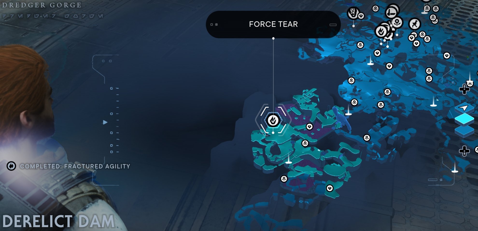 Fractured Agility Force Tear Location map