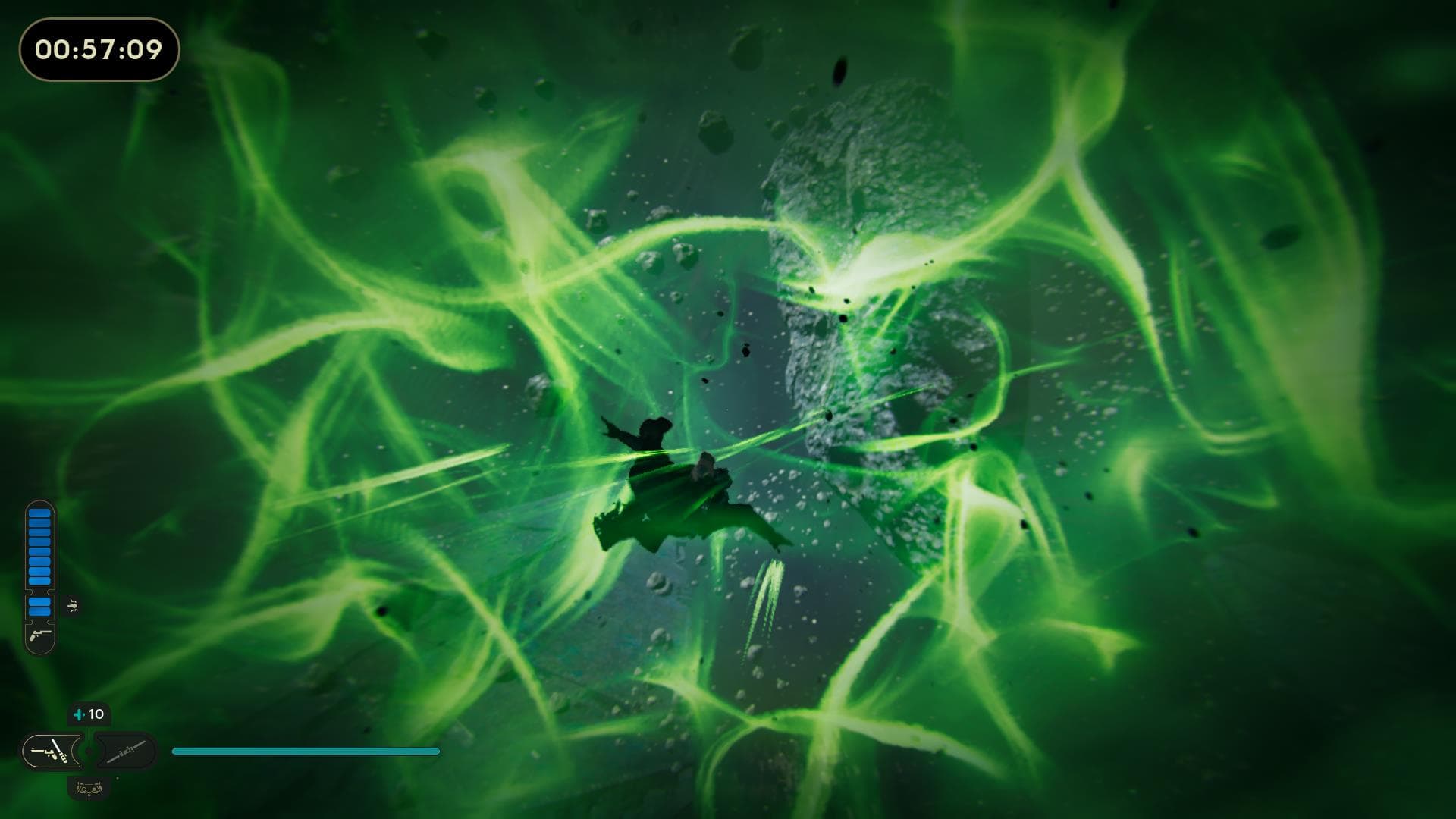 Flying through the green matter