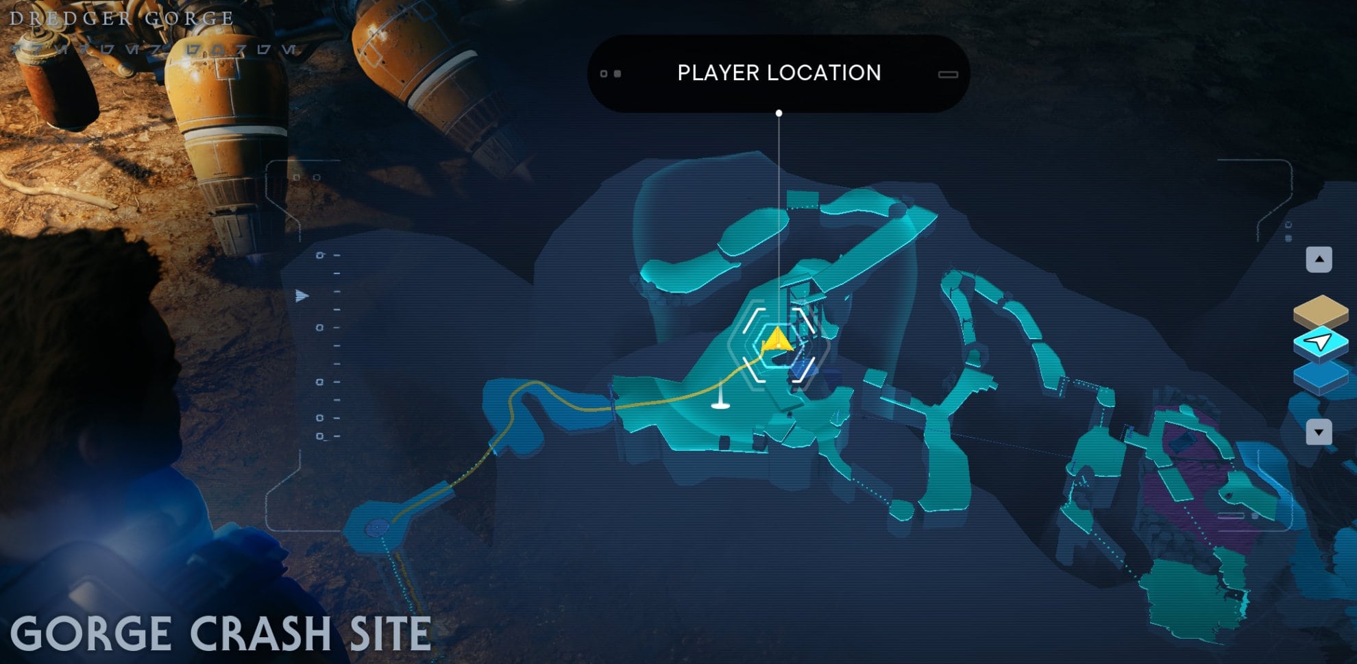 Frilled Newt Location map: Gorge Crash Site
