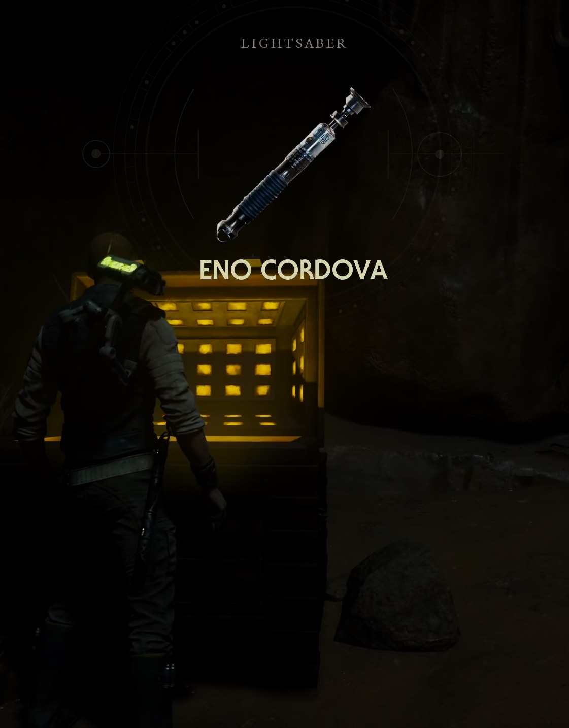 Tr4easure chest containing Eno Cordova's lightsaber hilt
