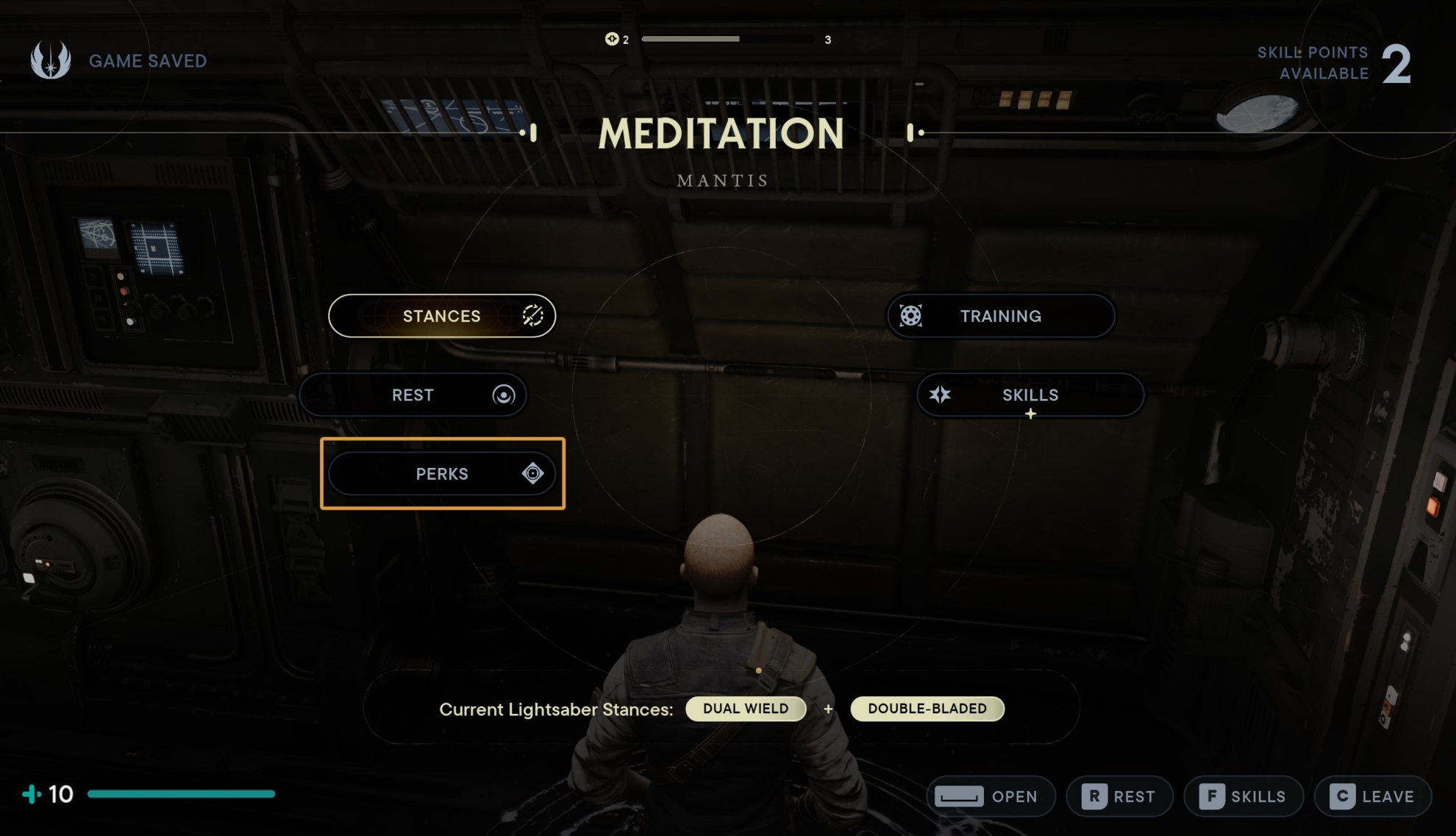 How to open Perks Window from Meditation Point