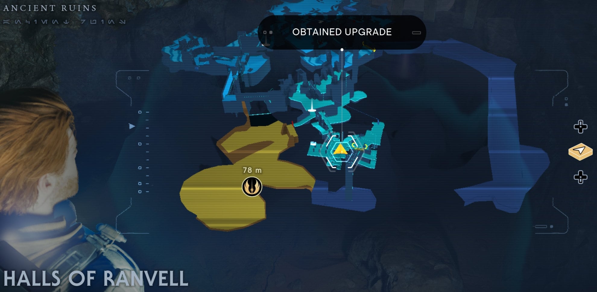 Jedha Force Essence Locations - Halls of Ranvell map