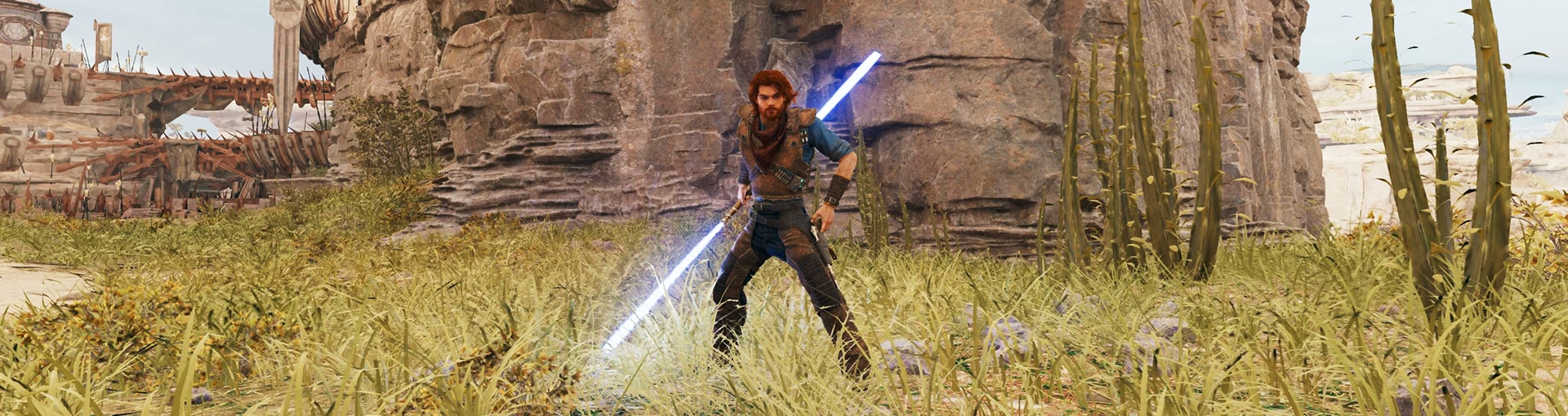 Jedi Survivor Build Guide Blaster and Double-Bladed Stance Pairing Featured
