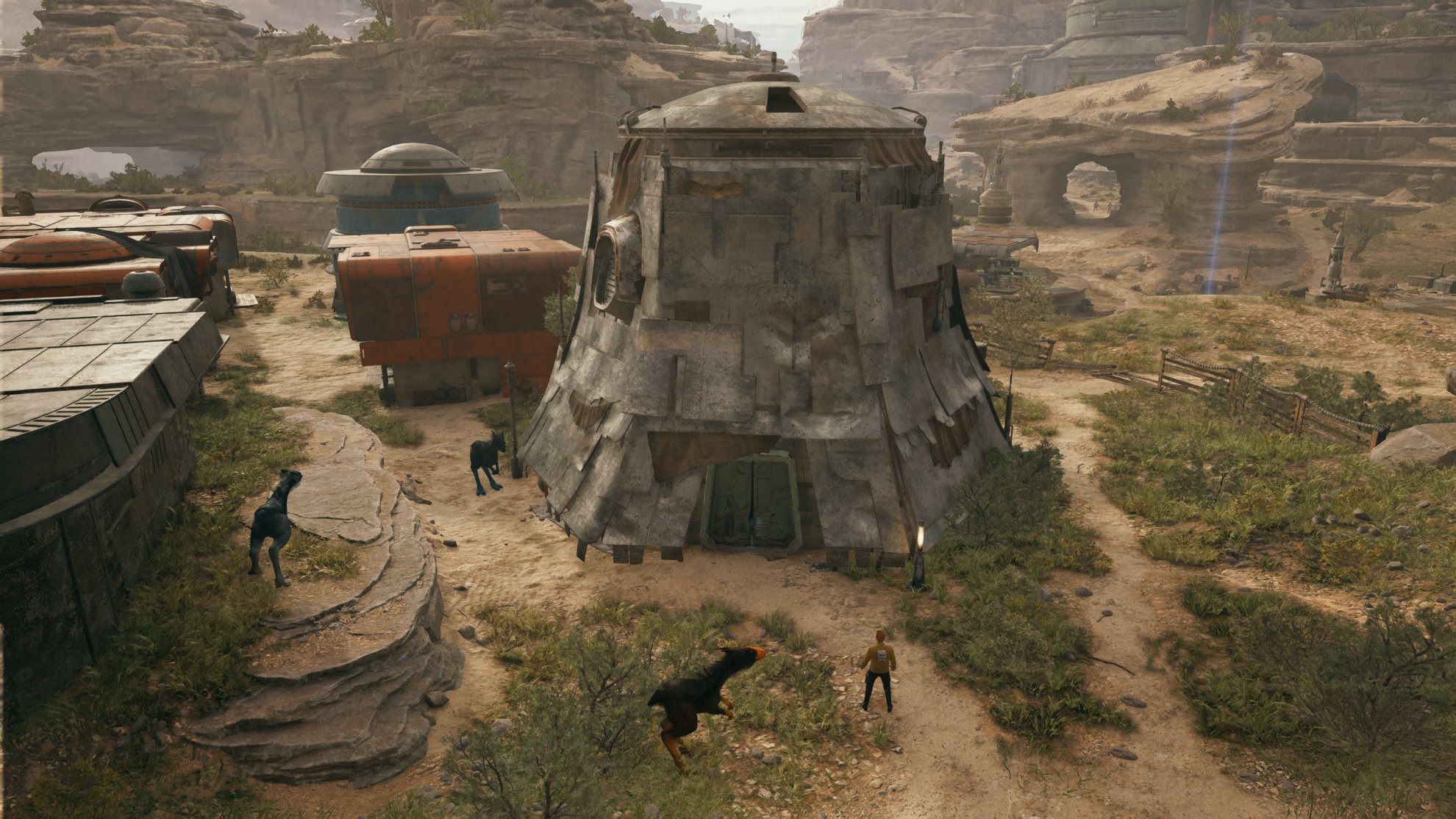 Metal Tower building at Rambler's Reach Outpost