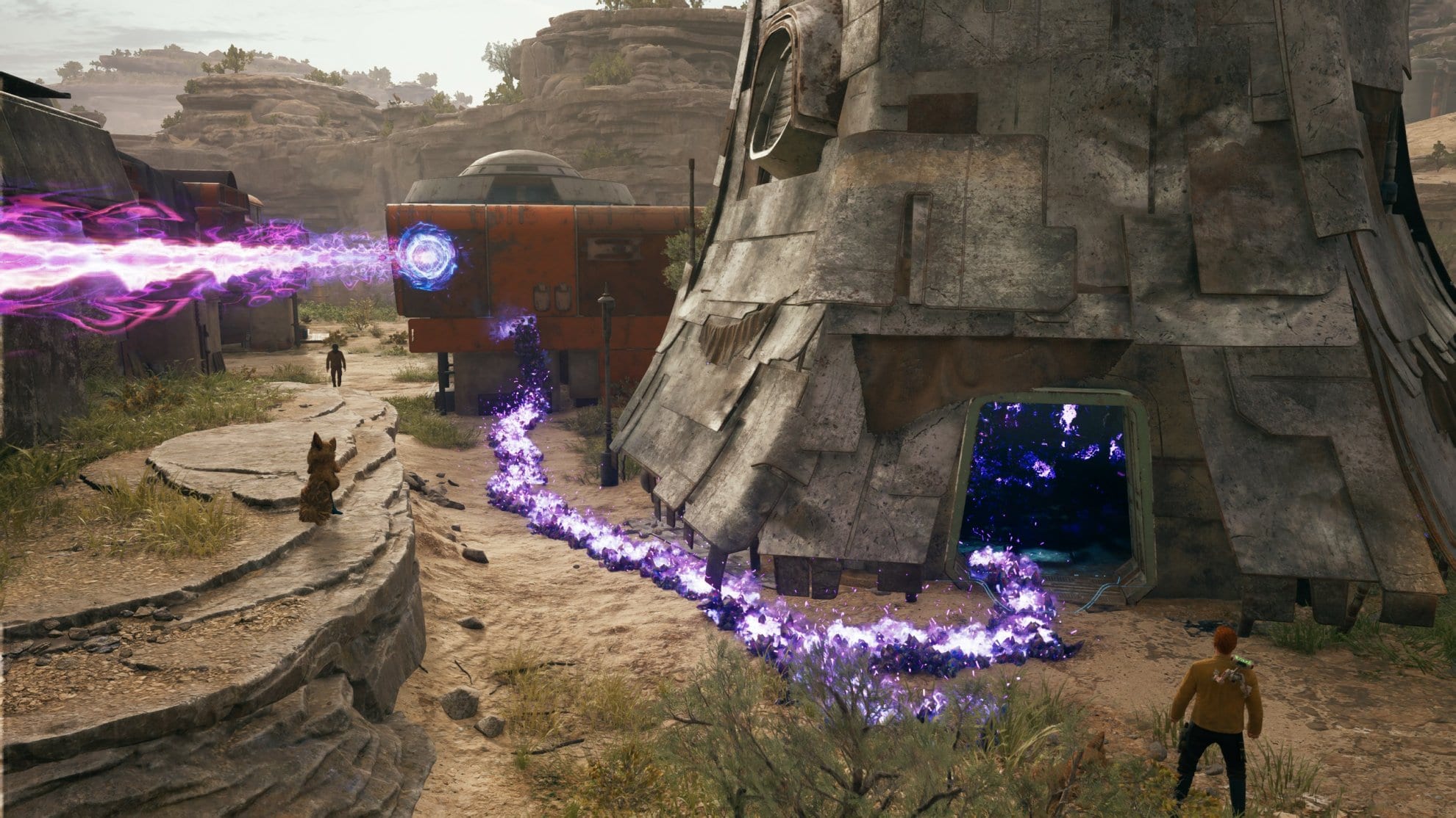 How to remove the Koboh Matter barrier from the metal tower's entrance