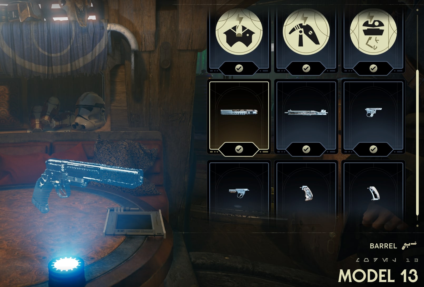 Model 13 Blaster Barrel Location