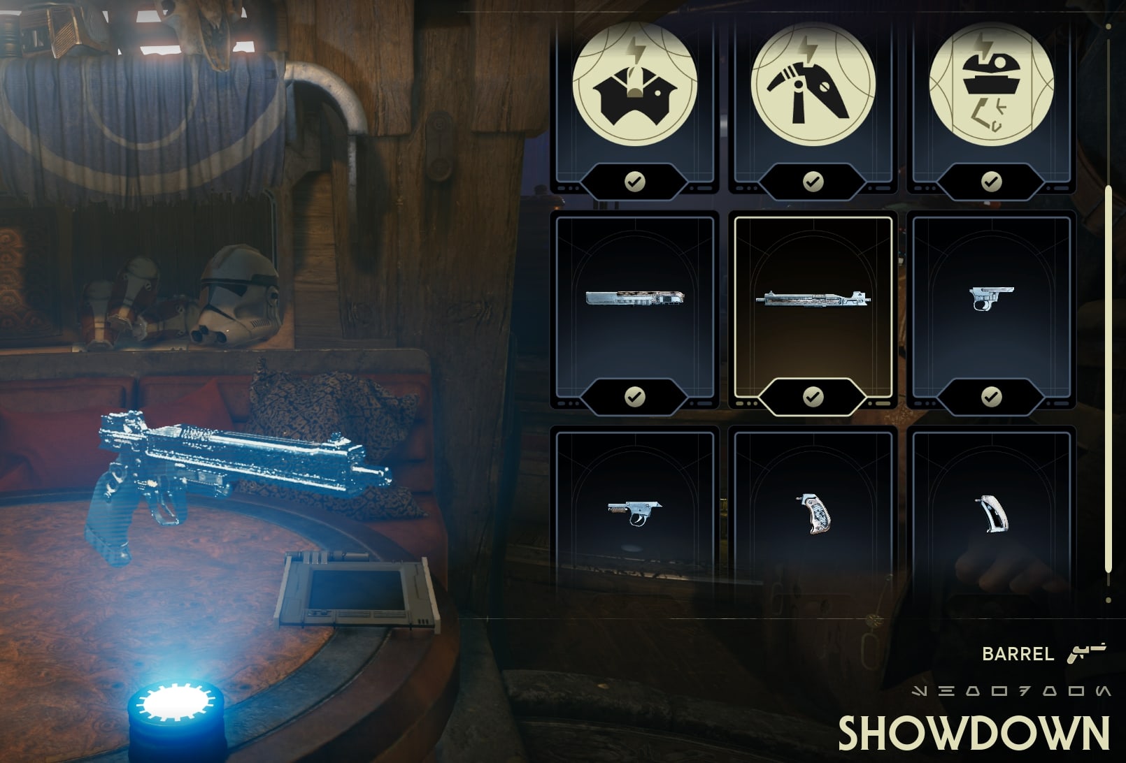 Showdown Blaster Barrel Location