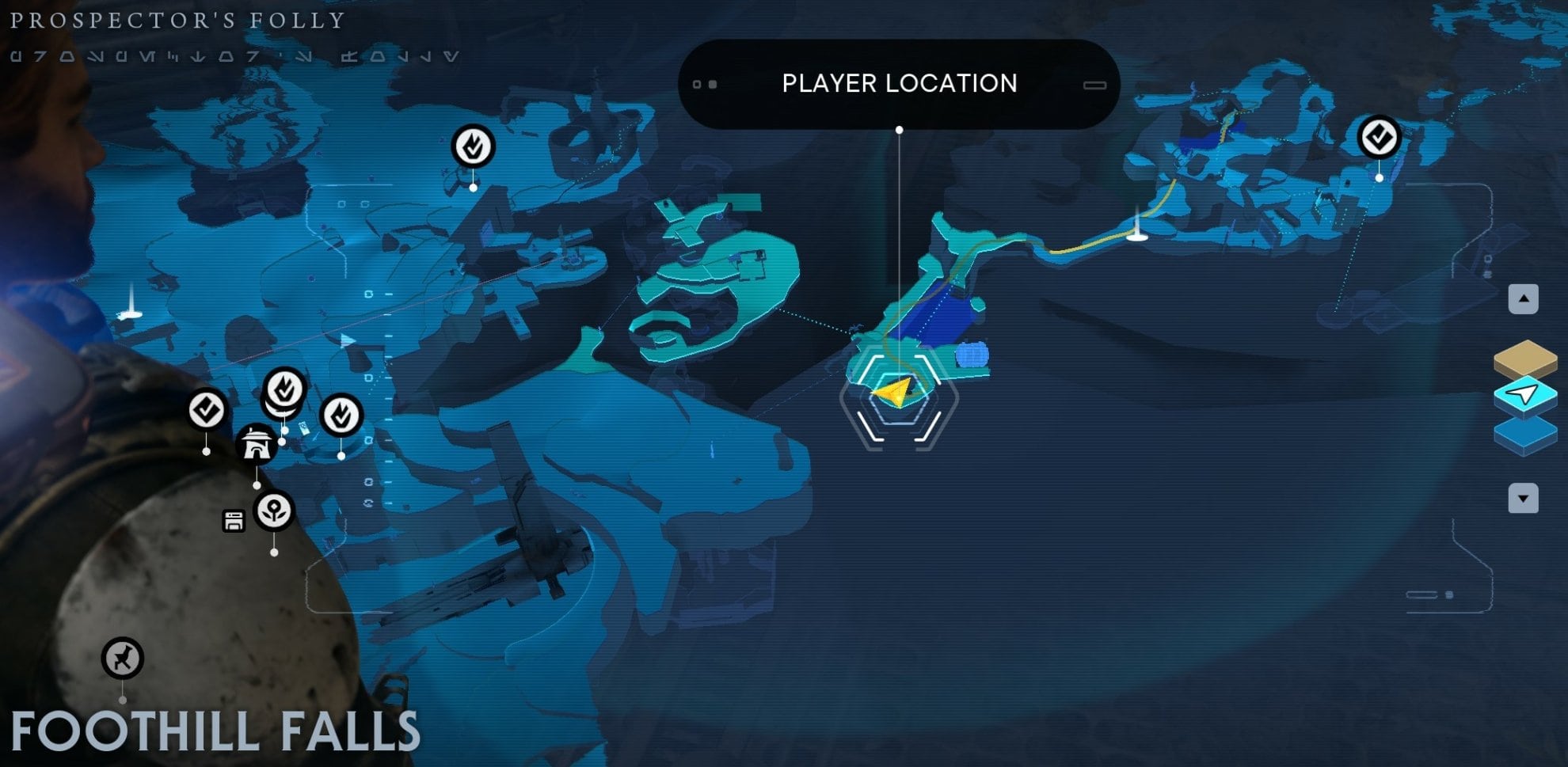 Jedi Survivor Hairstyle Location map - Slicked Back
