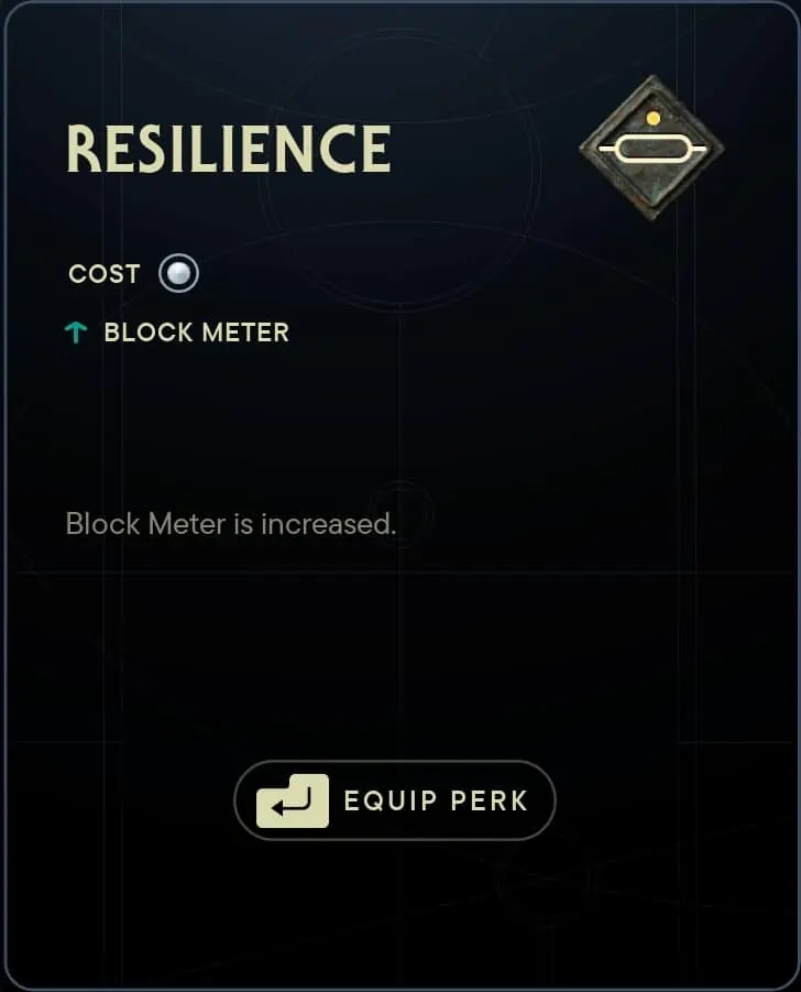 Resilience Perk for Crossguard and Single Saber Stance