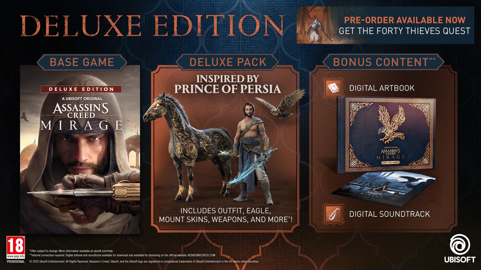 Assassin's Creed Mirage Deluxe Edition contents