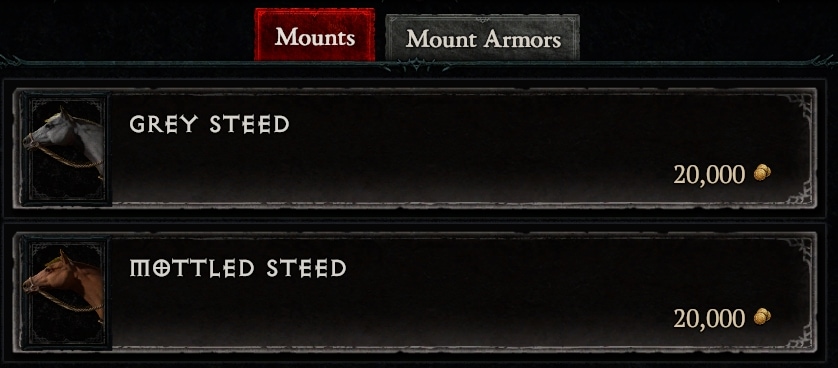 Cheap mounts you can purchase in Diablo 4
