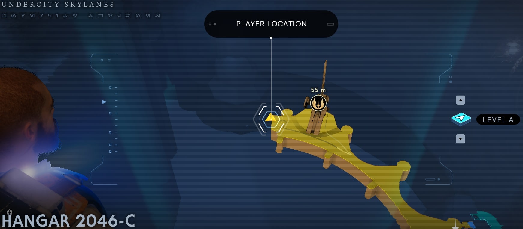 Bode Akuna Coruscant Force Echo Location map