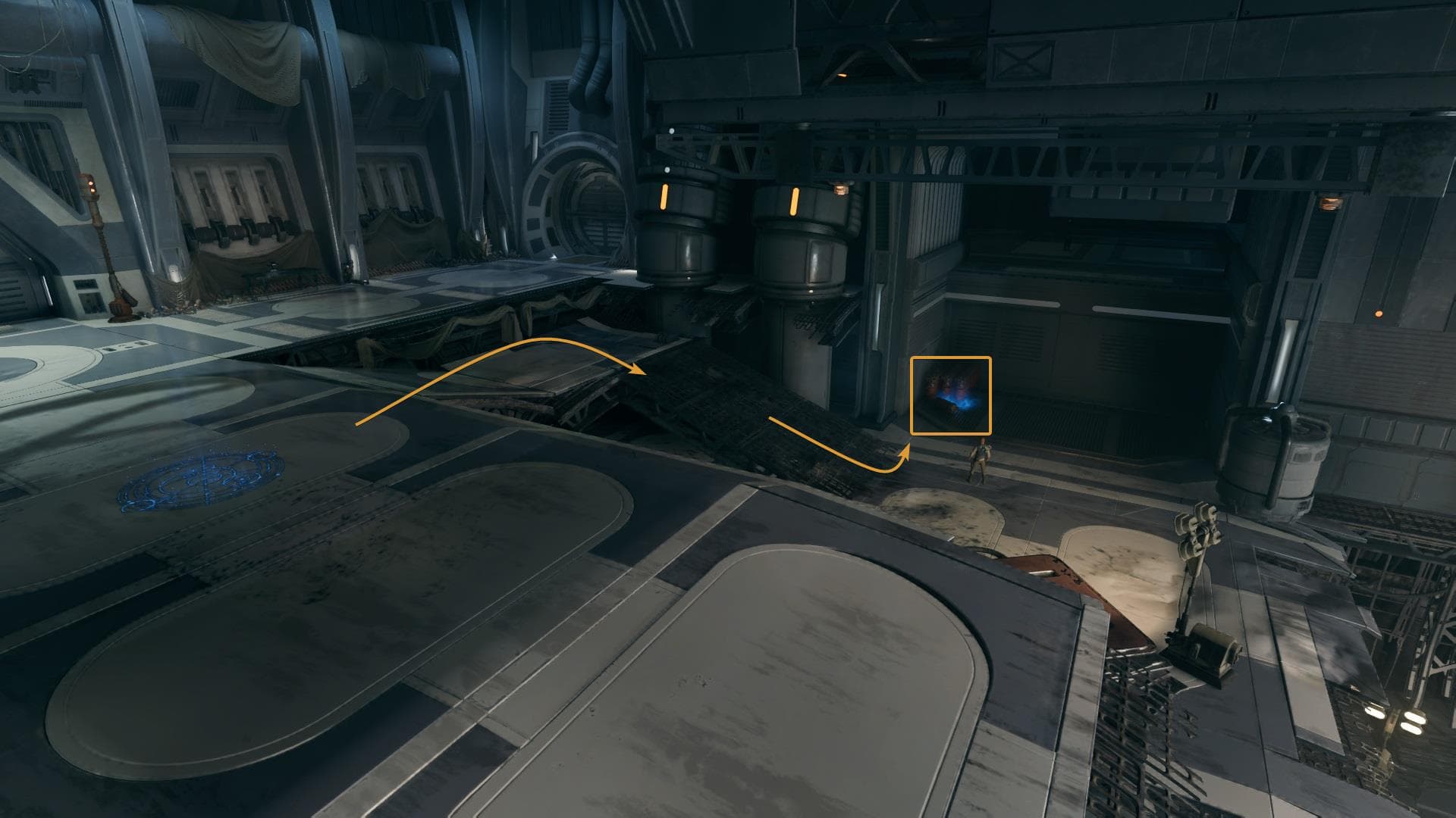 Bode Akuna Koboh Force Echo - Loading Gantry on the Lucrehulk